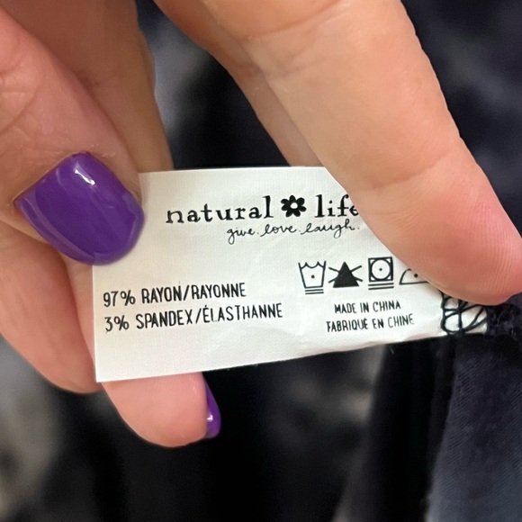 NATURAL LIFE Black Grey and White Tie-Dye Long Sleeve Dress Size XL Bohemian - Picture 6 of 10